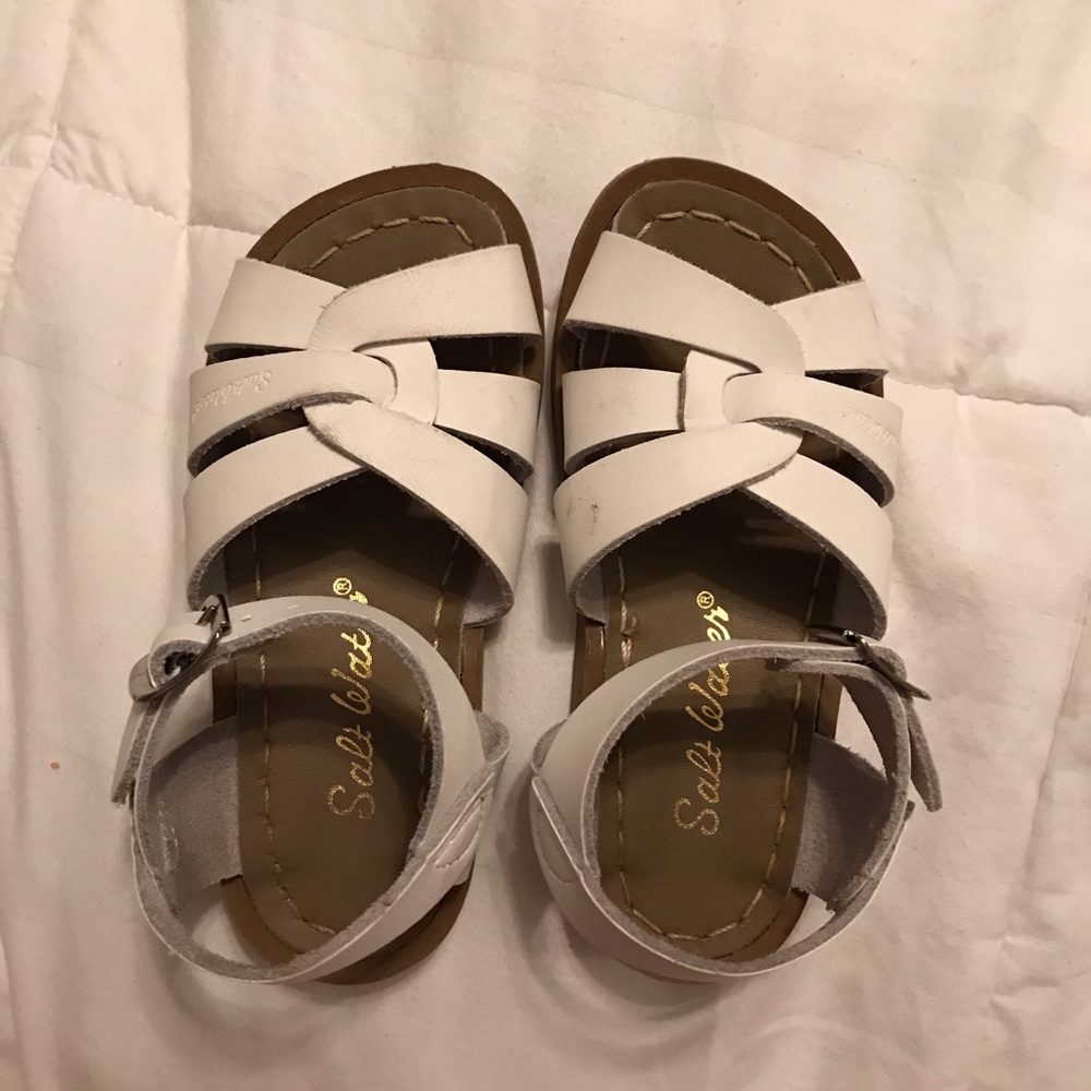 Saltwater sandals. White. Size 8.